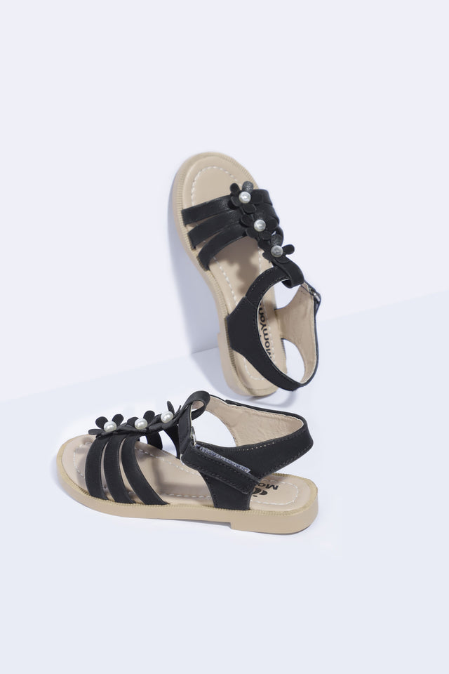 Girl's Solid Caged Sandals