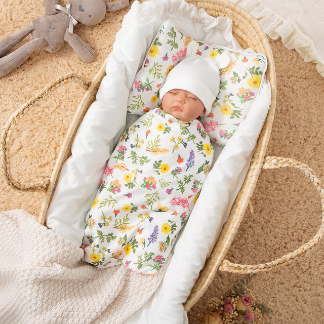 100% Cotton Floral Print Zip Up Sleeveless Baby Sleeping Bags / Pillow / Swaddling Blanket - MomYom PK