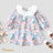 100% Cotton Medium Thickness Long Sleeves Elegant Baby Girl Dress with Puff Sleeves and Floral Pattern - MomYom PK