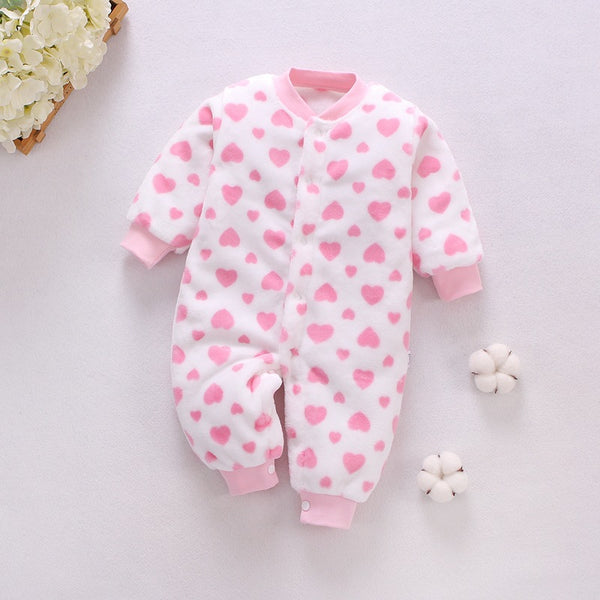 Pink Hearts Warm Baby Romper