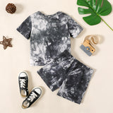 2 - piece Toddler Boy 100% Cotton Tie Dyed Short - sleeve Tee and Elasticized Shorts Set - MomYom PK