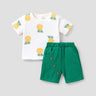 2pcs Baby Boy 95% Cotton Short - sleeve Pineapple Print Tee and Solid Shorts Set - MomYom PK