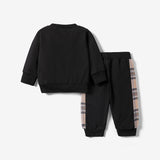 2pcs Baby Boy/Girl Long - sleeve Plaid Print Bear Embroidered Sweatshirt and Sweatpants Set - MomYom PK