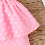 2pcs Baby Girl Lace Polka Dots Ruffle Top and Shorts Set - MomYom PK