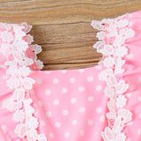 2pcs Baby Girl Lace Polka Dots Ruffle Top and Shorts Set - MomYom PK