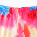 2pcs Toddler Girl Tie Dye One - Shoulder Top and Shorts Set - MomYom PK