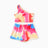 2pcs Toddler Girl Tie Dye One - Shoulder Top and Shorts Set - MomYom PK