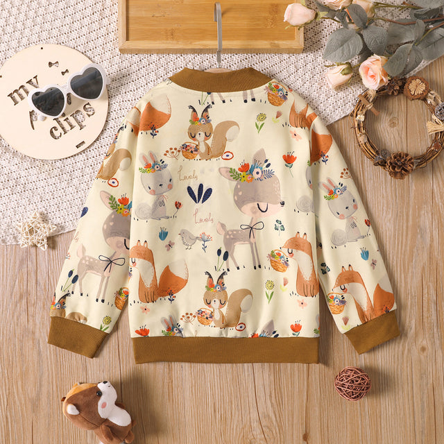 Naia Toddler Girl Animal Print Bomber Jacket