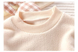 New Baby Boys Thick Plush Nightgown Set Casual Long Sleeve O-Neck Tops & Pants Solid Color Pajamas Winter Home Clothes