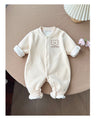 Baby autumn and winter warm one-piece home clothing plus fleece thick climbing suit