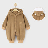 Baby fall and winter warm hooded onesie super cute bear outing clothes