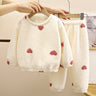 Childrens autumn and winter warm fleece and thick pajamas set