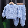 Toddler Kids Boys Girls Winter Long Sleeve Cartoon Prints Fleece Pajamas Tops Pants