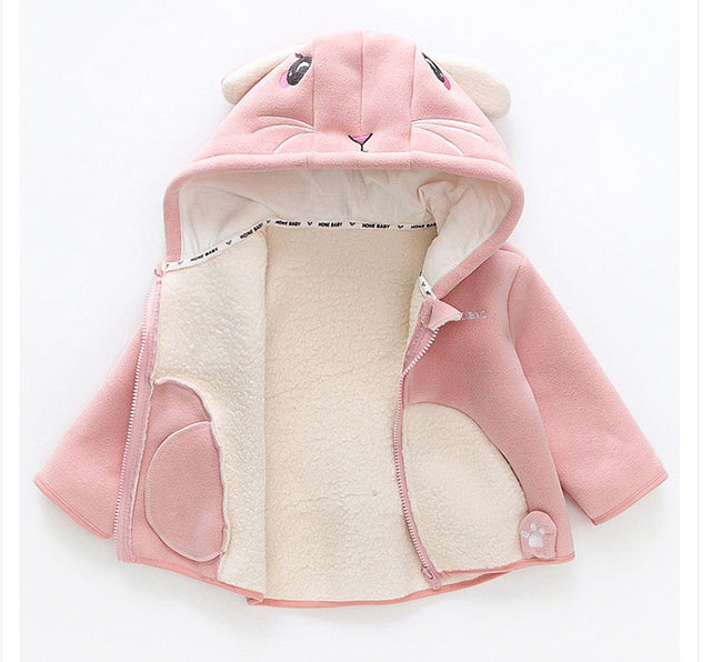 Unisex Baby Cartoon Hooded Winter Coat