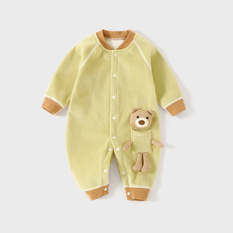 Baby onesie Spring and autumn clothing newborn crystal fleece bear super cute ha clothing crawling suit