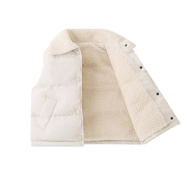 Fleece-Lined Cotton Vest for Winter