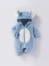 Winter Plush Animal Insulation Cotton-padded baby rompers