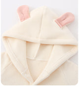 Baby fall and winter warm hooded onesie super cute bear outing clothes