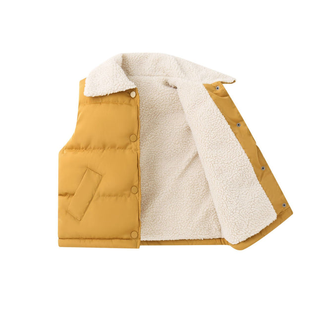 Fleece-Lined Cotton Vest for Winter