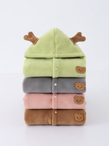 Baby fall and winter warm hooded onesie super cute bear outing clothes