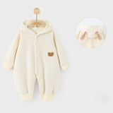 Baby fall and winter warm hooded onesie super cute bear outing clothes