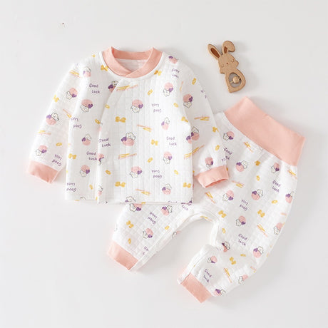 Baby warm set with cotton winter coat boneless split free baby clothes two-piece set