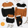 Color Block Family Matching Crewneck Long-sleeve Sweatshirts US Sale