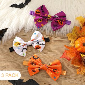 3 - pack Halloween Bow Headband for Girls (Pattern position random) - MomYom PK
