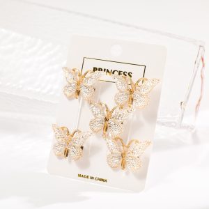 5 - pack Toddler/kids Girl Fresh and Sweet 3D Butterfly Hair Clips - MomYom PK