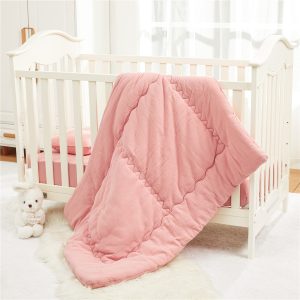 100% Cotton Muslin Baby Gear Includes Bib / Swaddling Blanket / Crib Sheet / Single Layer Quilt / Burp Cloth / Pillow / Washcloth - Pink / One Size