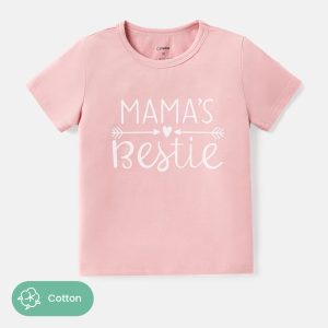 Toddler/Kid Letter Print Short-sleeve Cotton Tee - Green, 1-2 Years
