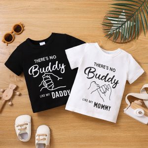Baby Boy 95% Cotton Letter Print Tee - Black, 18-24 Months