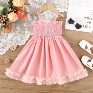 Toddler Girl Ruffle Trim Smocked Slip Dress - 2 Years, Pink