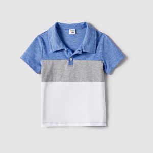 Colorblock Family Matching Polo Shirt Set
