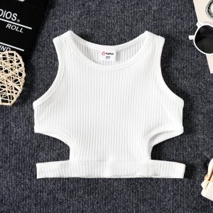 Toddlers Girl Cotton Camisole Avant-garde Solid Holiday Regular Vest/Top