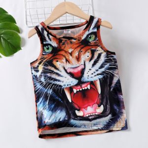 Childlike Tiger Print Tank Top for Boys