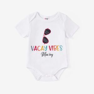 Baby Boy/Girl Letter Print Romper - Misty Rose, 0-3 Months