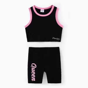 Toddler/Kid Girl 2pcs Tank Top and Short Leggings Set