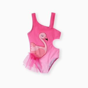 Toddler Girl Flamingo Print Swimsuit