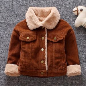 Baby Kids Boys Jackets Spring Korean Casual Coats For Kids Outwear Fleece Cotton Children Lapel Jackets - Yellow, 4-5 Years