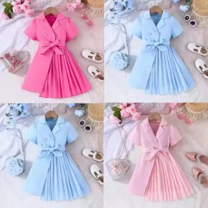 Elegant Pleated Party Dress - Blue, 4-5 Years
