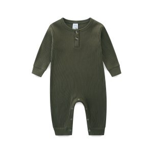 Solid Color Long-Sleeve Cardigan Romper - White, 0-3 Months