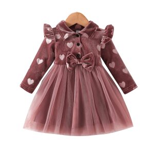 Velvet Mesh Party Dress - Blue, 3-6 Months