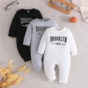 Knitted Cotton Romper Jumpsuit - Black, 3-6 Months