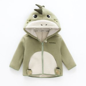 Unisex Baby Cartoon Hooded Winter Coat - Grey, 3-4 Years