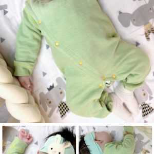 Baby spring and autumn knitted velvet side open long sleeve onesie double-sided woolen warm pajamas