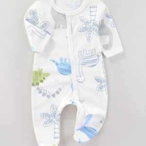 Baby Boy Romper Long Sleeve Cotton Cute Pattern Spring Autumn Winter Newborn Clothes Baby Girl Jumpsuit - Grey, 0-3 Months