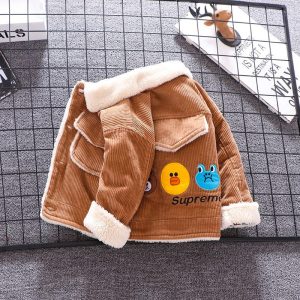 Winter 1 Piece Kids Baby Girls Jacket Childrens Clothing Toddler Girl Boy Tops Fleece Jackets Coat Outerwear for Kids - Yellow, 3-6 Months