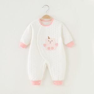 Unisex jumpsuit Spring and Autumn air clamp thin cotton warm baby clothing - Blue, 9-12 Months