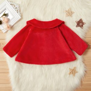 Baby / Toddler Pretty Fleece Bowknot Decor Coat